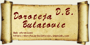 Doroteja Bulatović vizit kartica